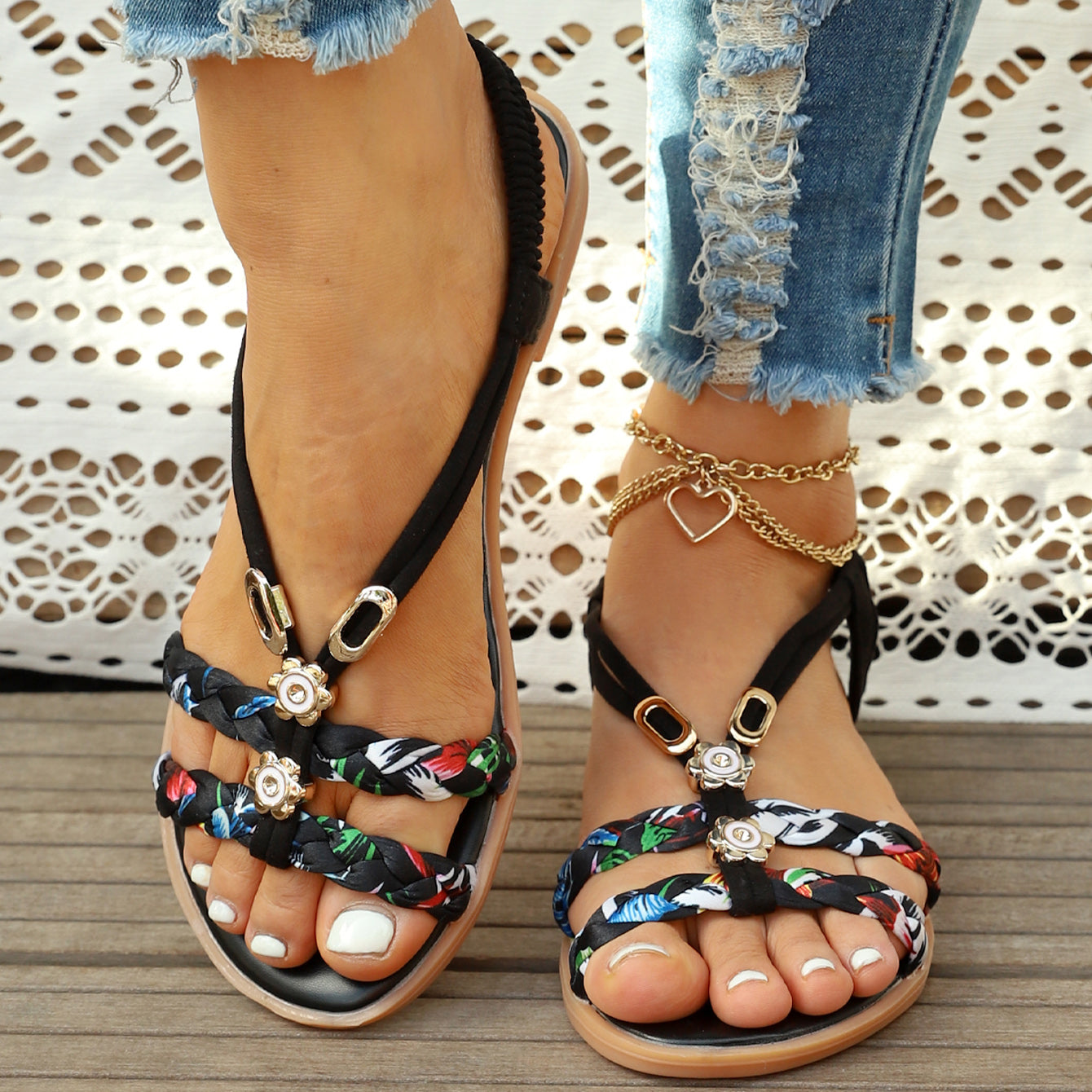Women's Ethnic Style Soft Sole Sandals