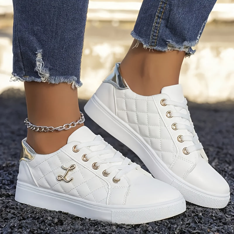 Fashionable Women's Black and White Sneakers