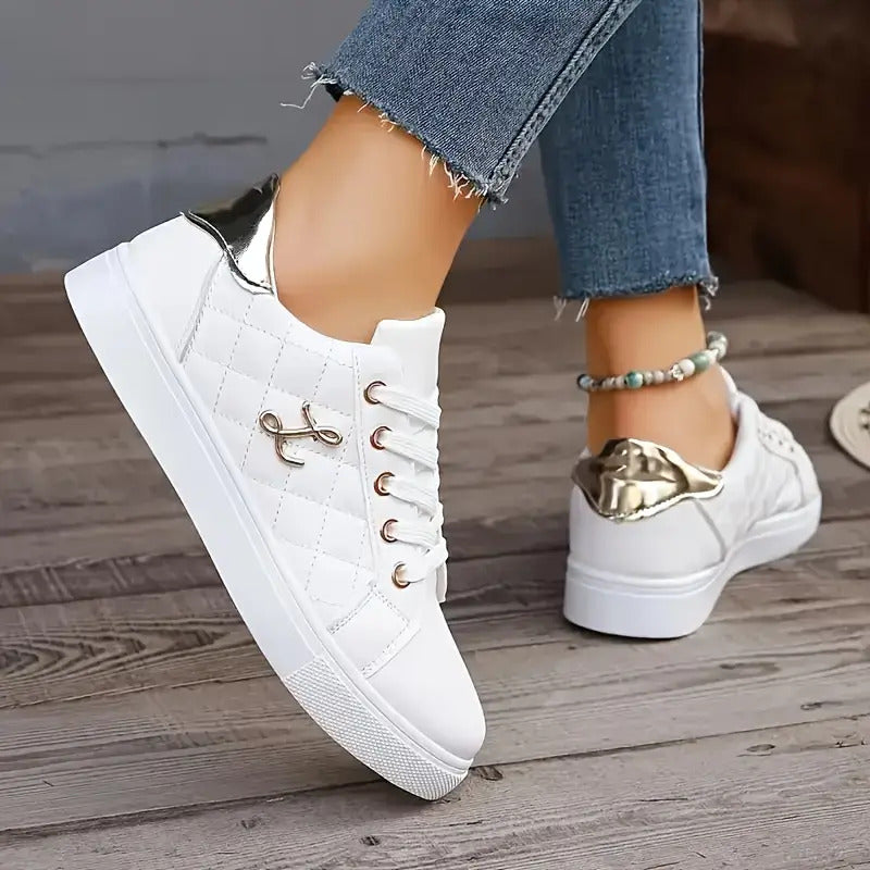 Fashionable Women's Black and White Sneakers