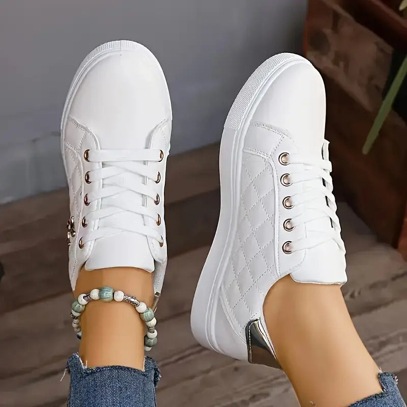 Fashionable Women's Black and White Sneakers