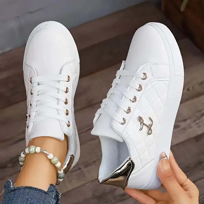 Fashionable Women's Black and White Sneakers