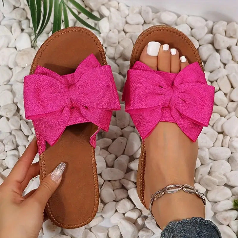 Elegant Ladies Bow Flat Sandals
