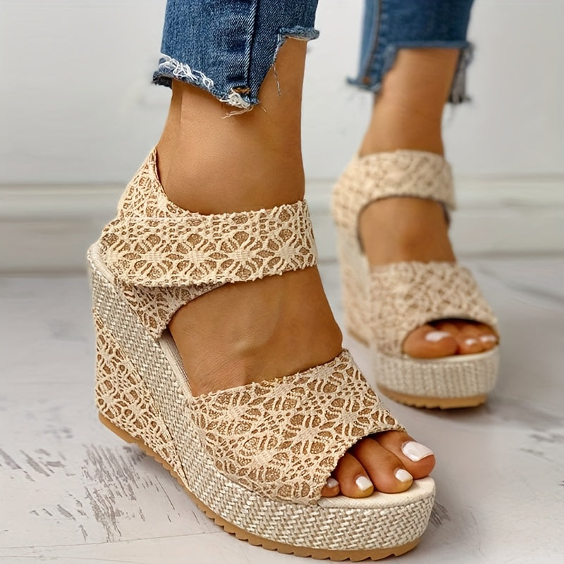 Women's Gold Powder Wedge Sandals