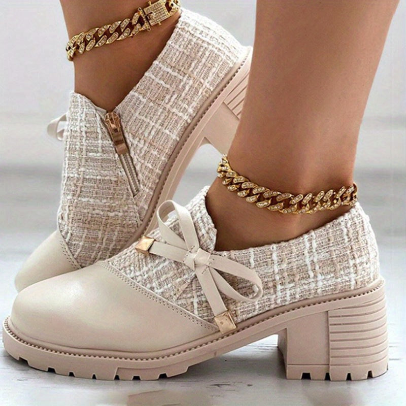 New Elegant Women's Thick-Soled Mid-Heeled  Shoes