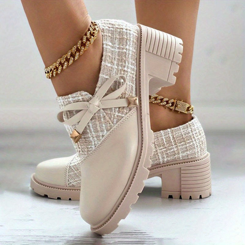 New Elegant Women's Thick-Soled Mid-Heeled  Shoes
