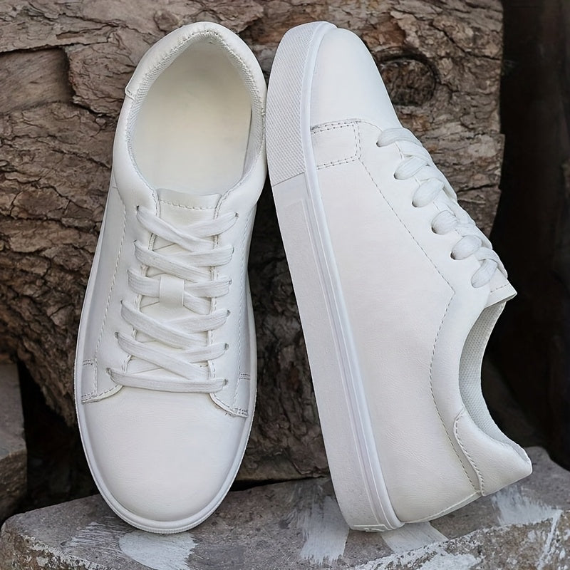 Women's White Casual Skateboard Sneakers