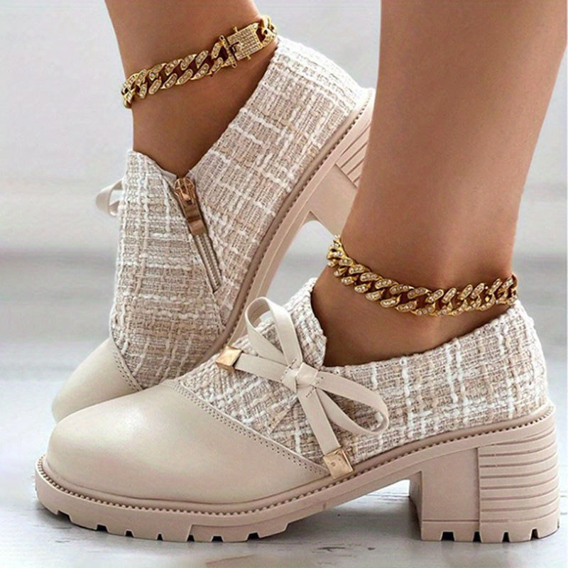 New Elegant Women's Thick-Soled Mid-Heeled  Shoes