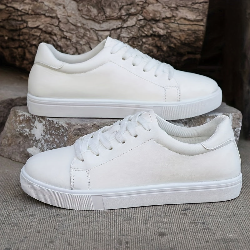 Women's White Casual Skateboard Sneakers