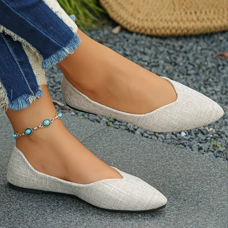 Women's Pointed Toe Retro Flat Shoes