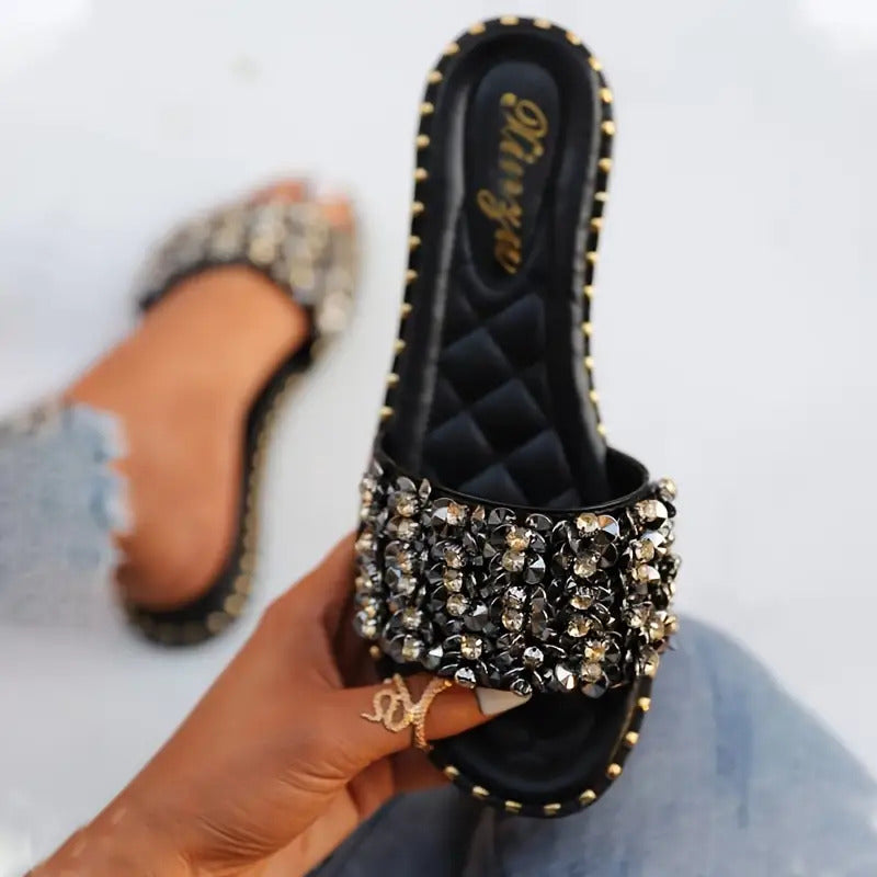 Women's Rhinestone Flat Sandals