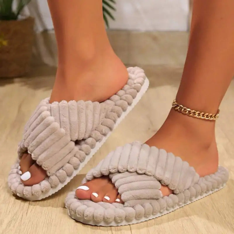 Women's Cross Strap Home Slippers