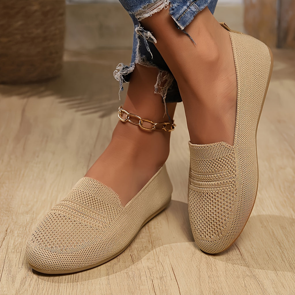 Women's Breathable Knitted Flat Shoes