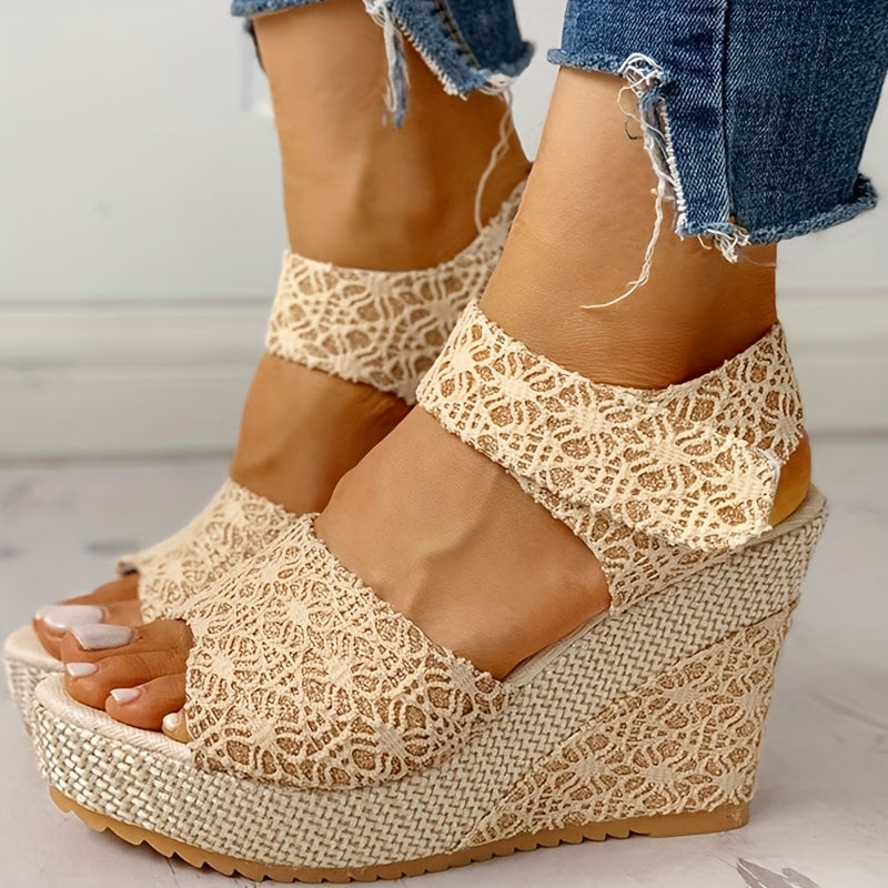 Women's Gold Powder Wedge Sandals