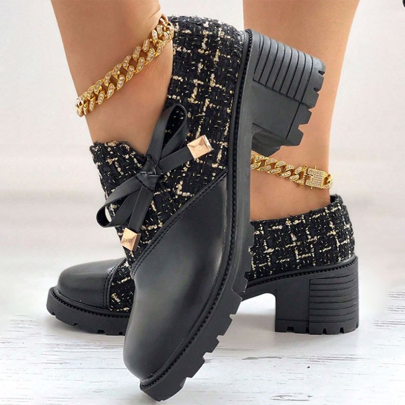 New Elegant Women's Thick-Soled Mid-Heeled  Shoes
