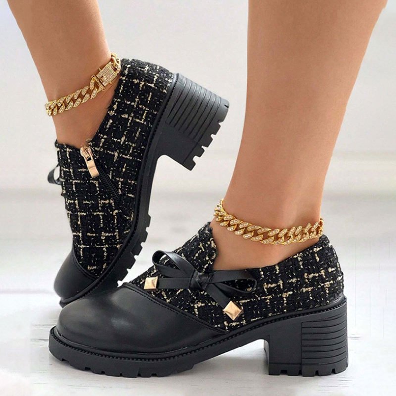 New Elegant Women's Thick-Soled Mid-Heeled  Shoes