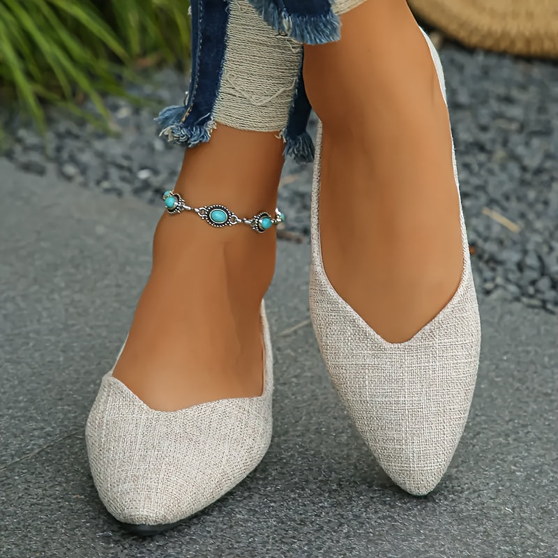 Women's Pointed Toe Retro Flat Shoes