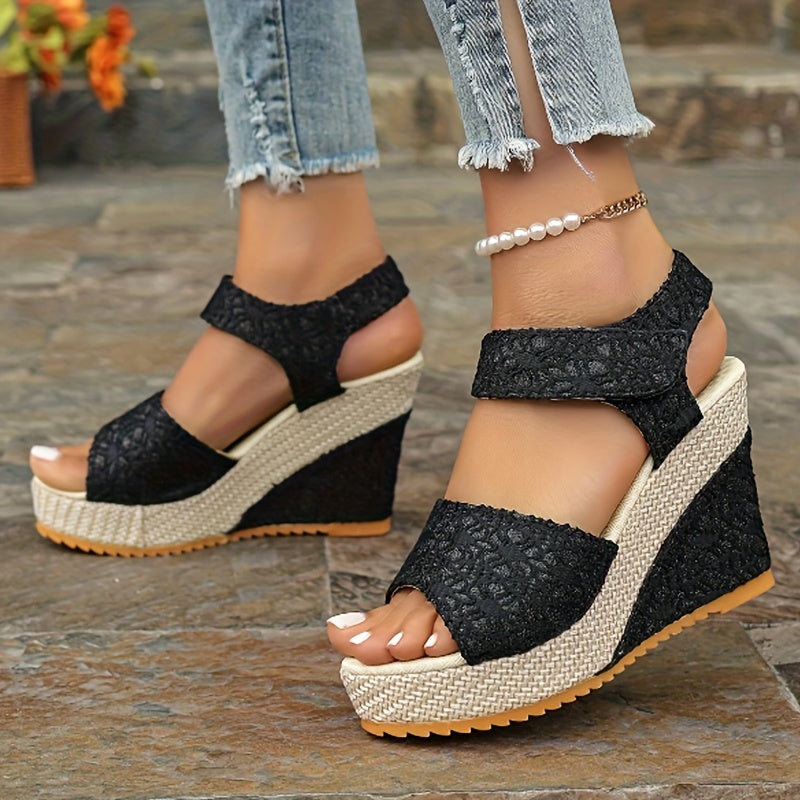 Women's Gold Powder Wedge Sandals