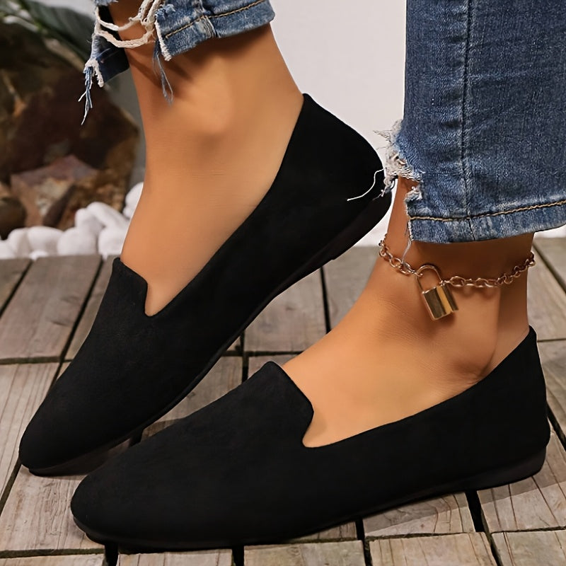 Women's Slip-On Flats - Slip-Resistant Sole