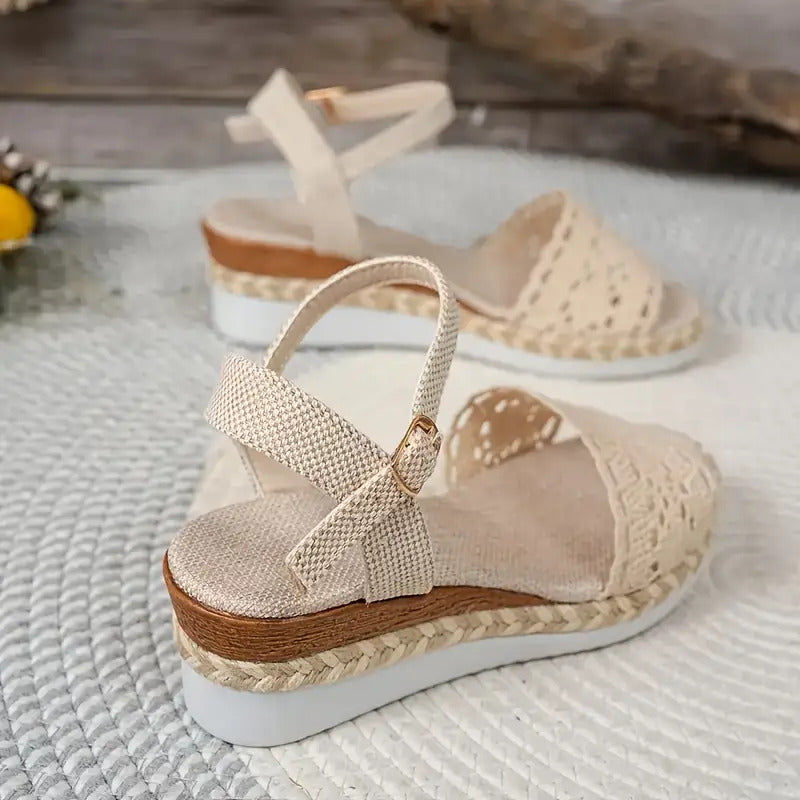 Baotou Women's Buckle Strap Wedge Sandals